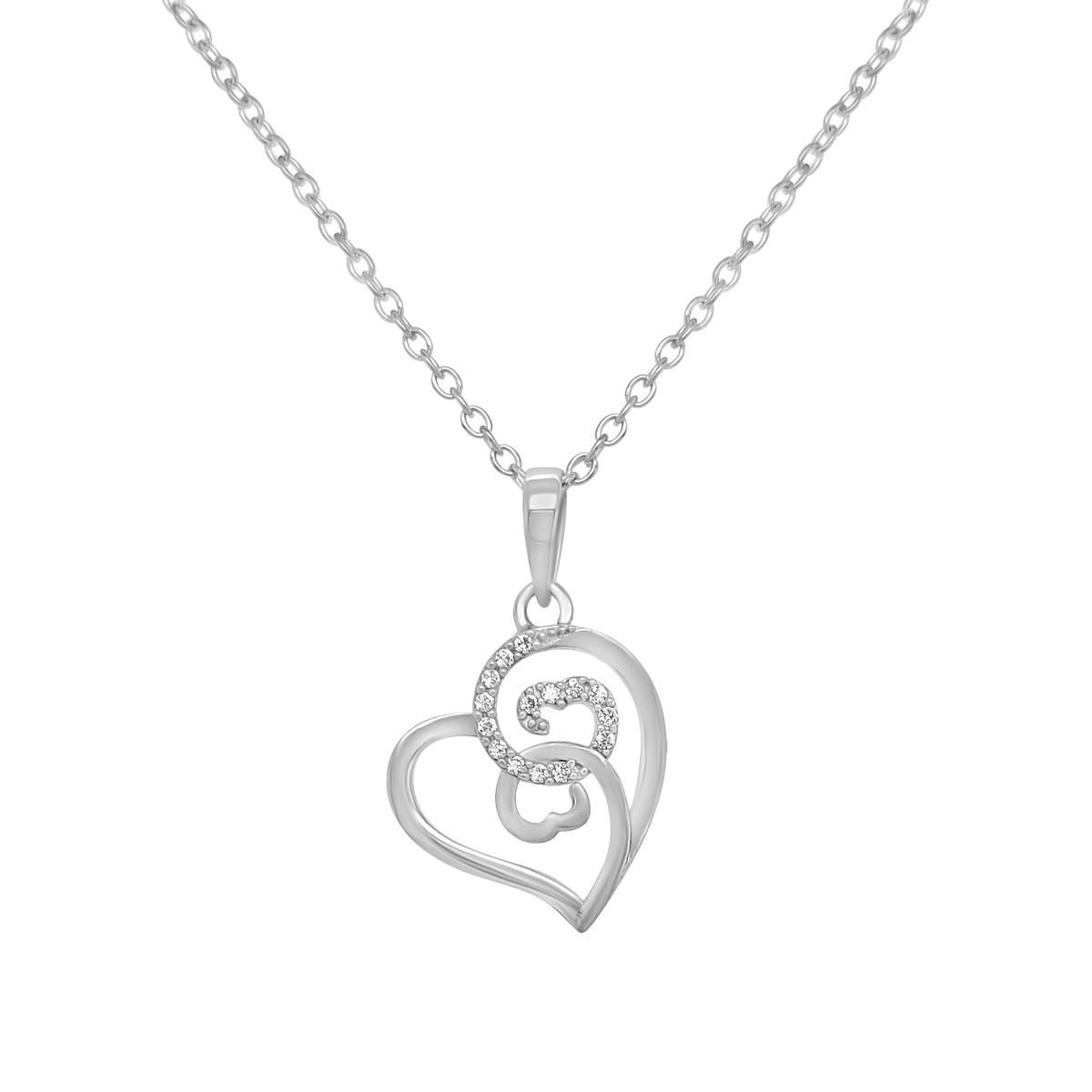 Sterling Silver online Diamond Heart Pendant