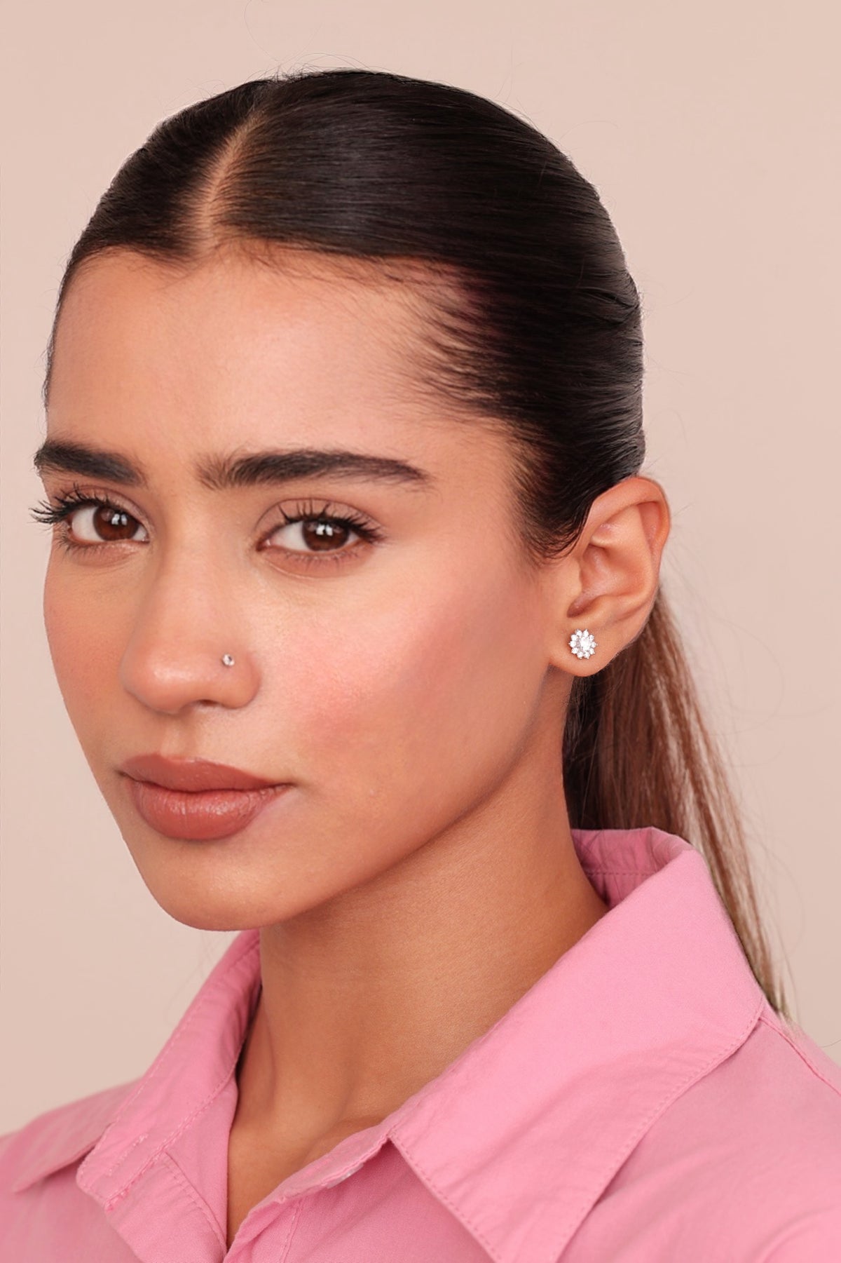 Alisa Solitaire Stud Earrings
