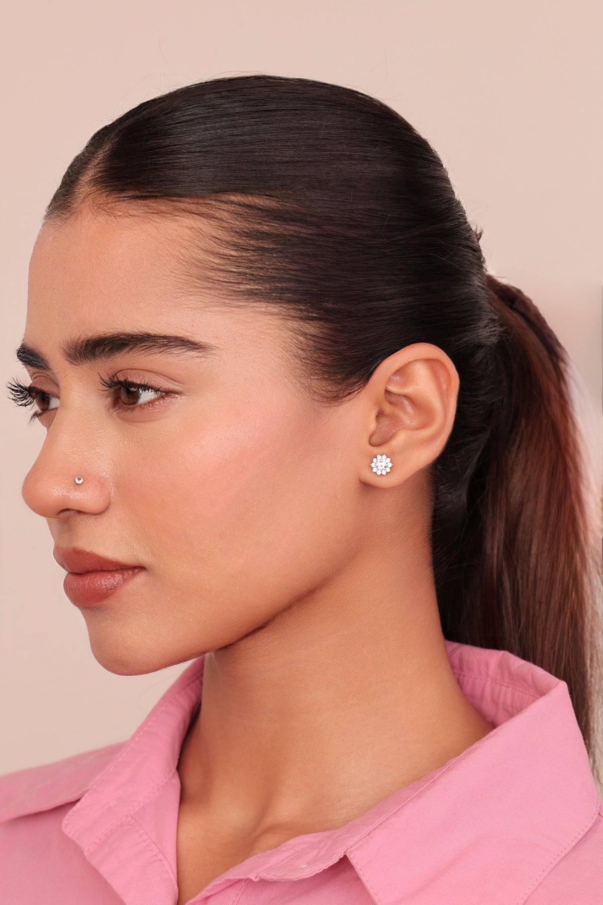 Alisa Solitaire Stud Earrings