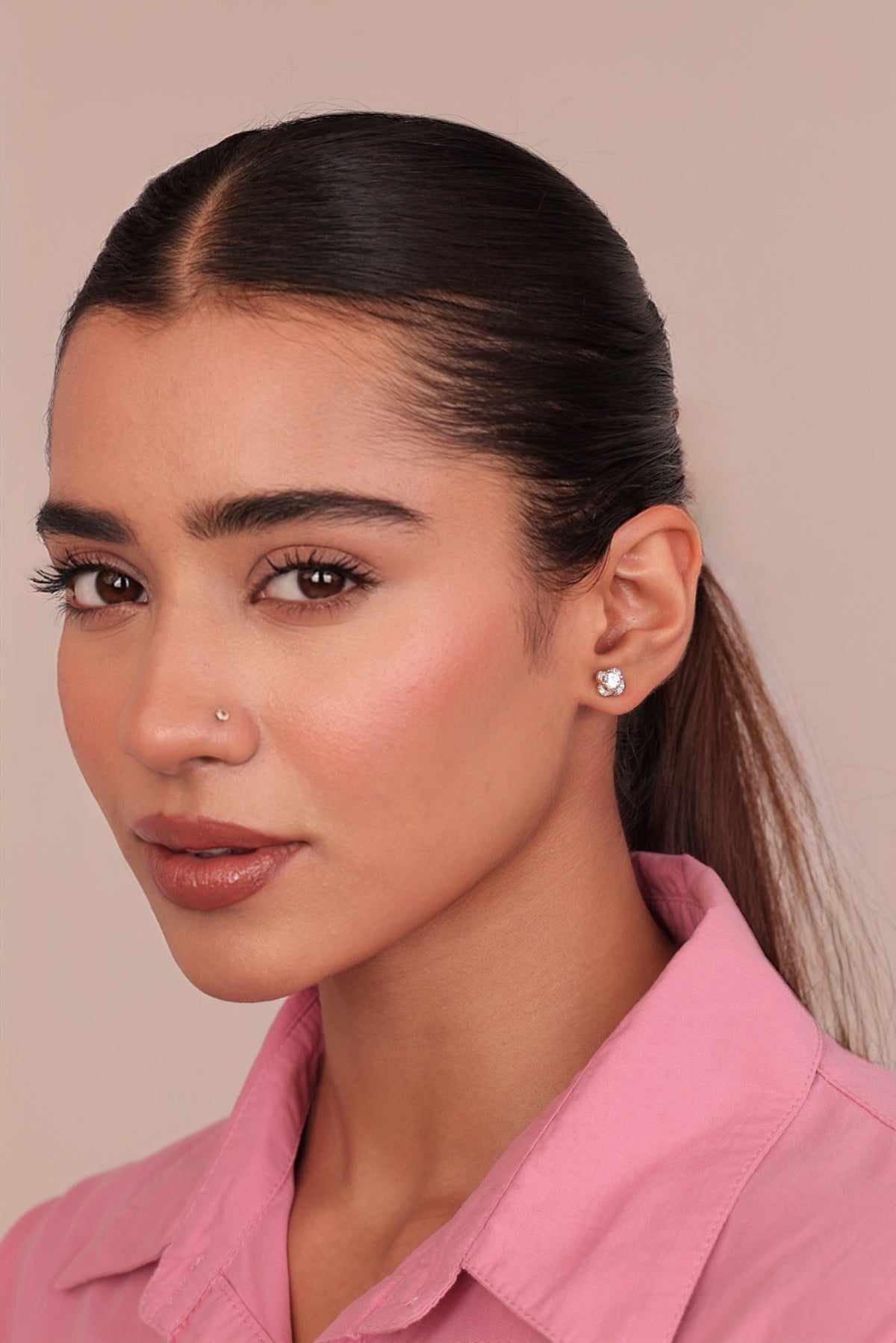Ziva Solitaire Stud Earrings