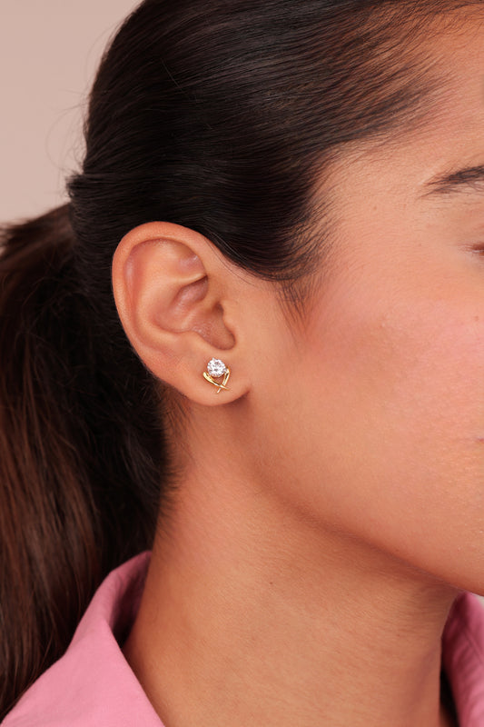 Hazel Solitaire Stud Earrings