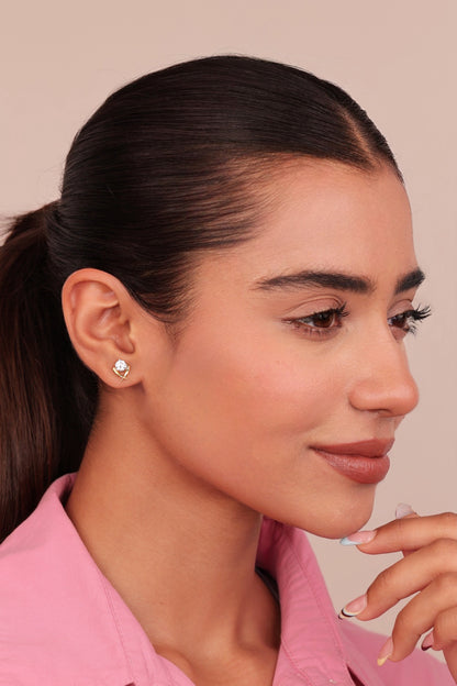 Hazel Solitaire Stud Earrings