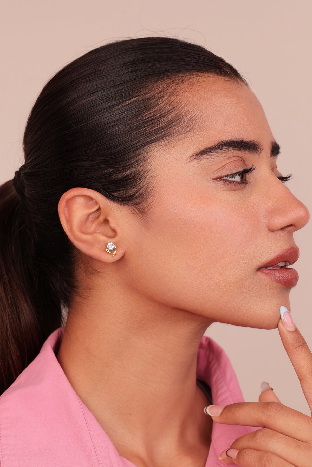 Hazel Solitaire Stud Earrings