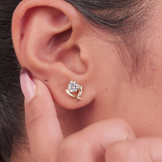 Hazel Solitaire Stud Earrings