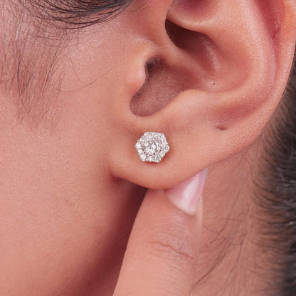 Calista Solitaire Stud Earrings