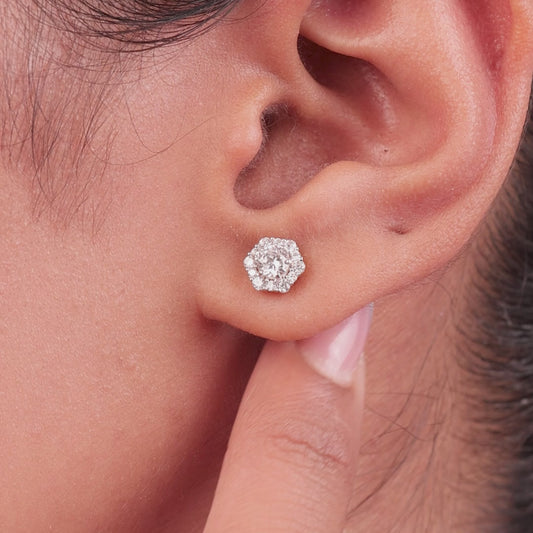 Calista Solitaire Stud Earrings