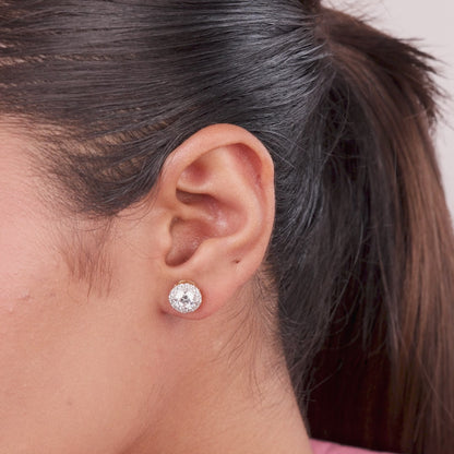 Halo Solitaire Studs (One Carat Each Size)