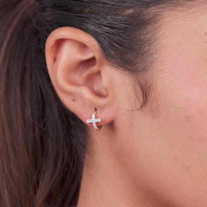 Cross Hoop Earrings