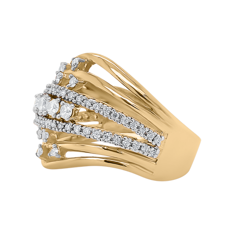 women's band ring in yellow gold