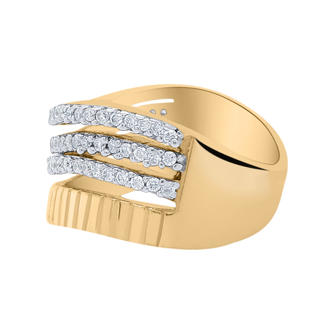 yellow gold band ring for women