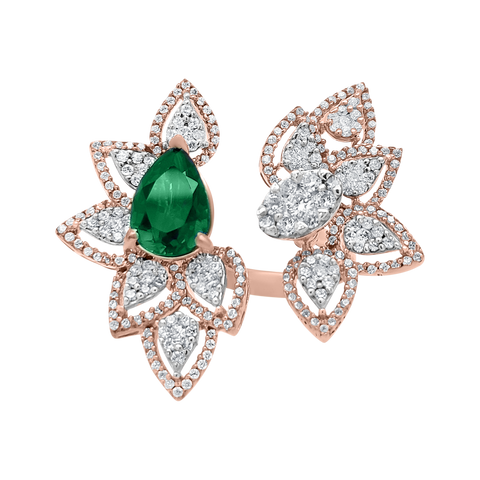 Blume Cocktail Ring (Green Stone)