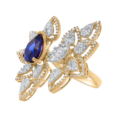 cocktail ring in yellow gold