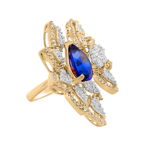 cocktail ring in yellow gold