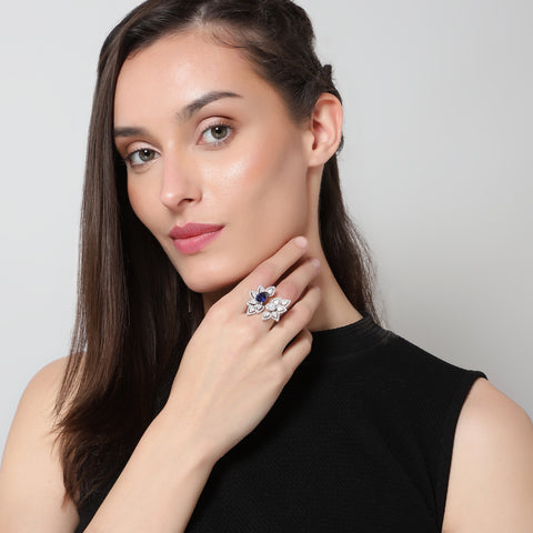 Blume Cocktail Ring (Blue Stone)