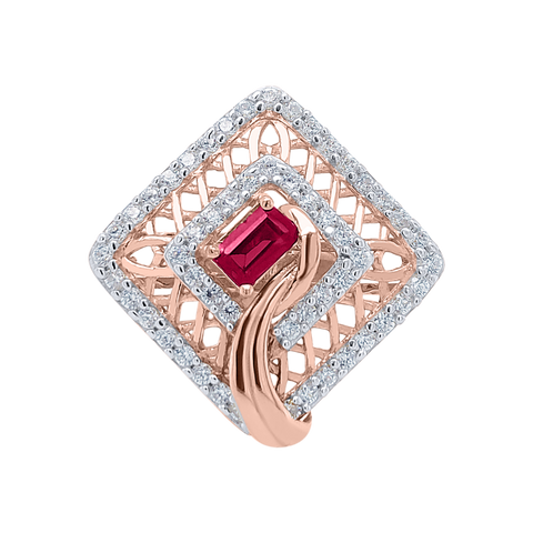Blair Cocktail Ring (Maroon Stone)