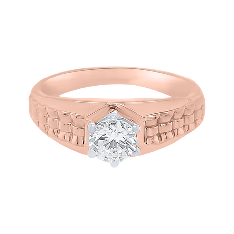 Men's solitaire ring in rose gold