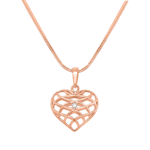 heart pendant in rose gold