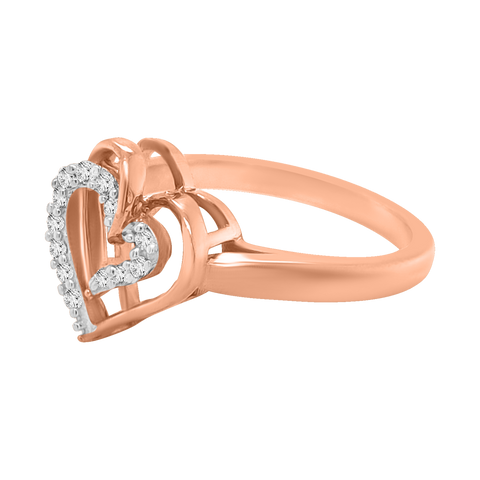 love ring for girls in rose gold color