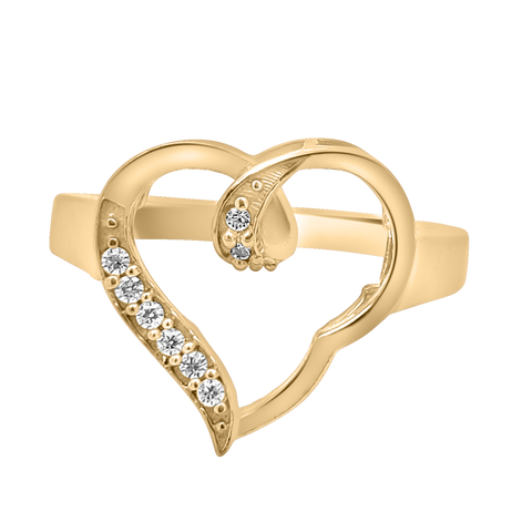 heart ring in yellow gold