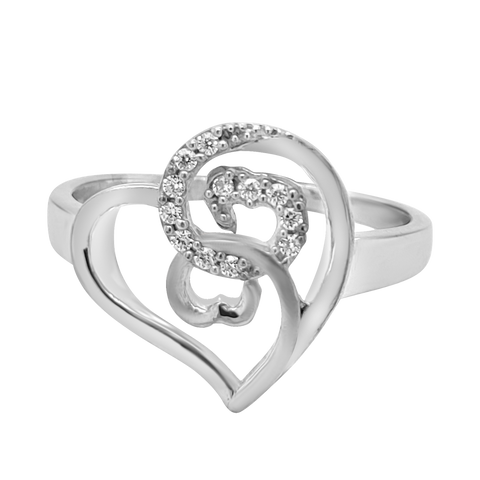 heart ring in silver