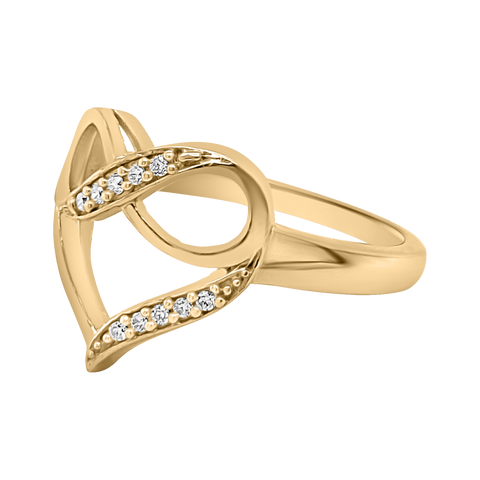 heart ring in yellow gold
