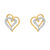 heart studs in yellow gold
