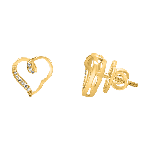 heart tops in yellow gold