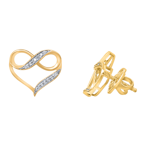 heart tops in yellow gold