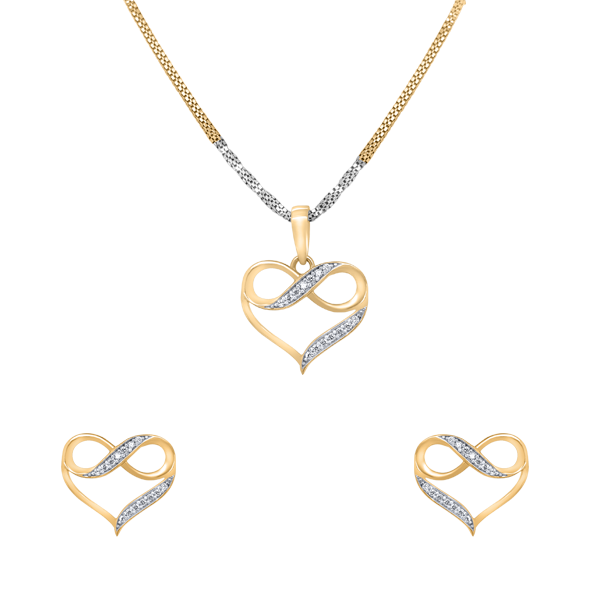 Boundless Love Sterling Silver Pendant Set in Yellow White Gold Colour ELANTE