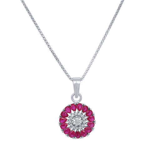 Naomi Pendant (Maroon Stone)