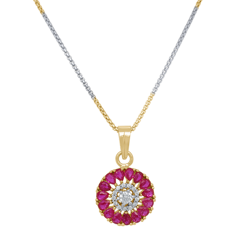 Naomi Pendant (Maroon Stone)