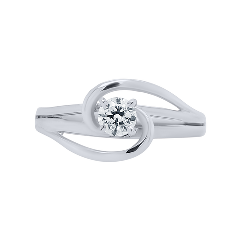 silver solitaire ring for women