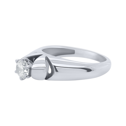silver solitaire ring for women