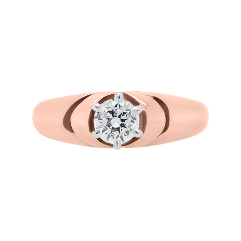 women's solitaire ring in rose gold