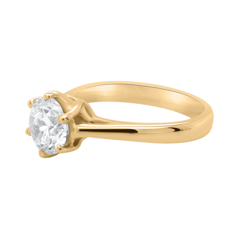 yellow gold womens solitaire ring