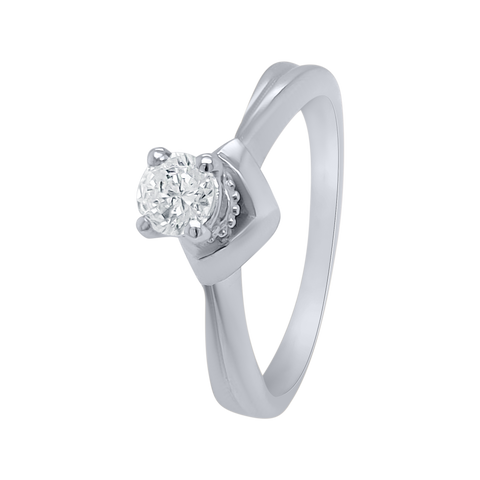 silver solitaire ring for women