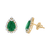 Eleganza Stud Earrings (Green Stone)