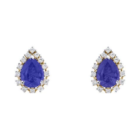 Eleganza Stud Earrings (Blue Stone)