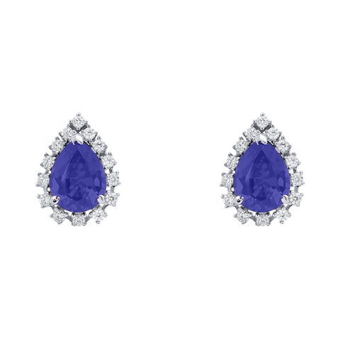 Eleganza Stud Earrings (Blue Stone)