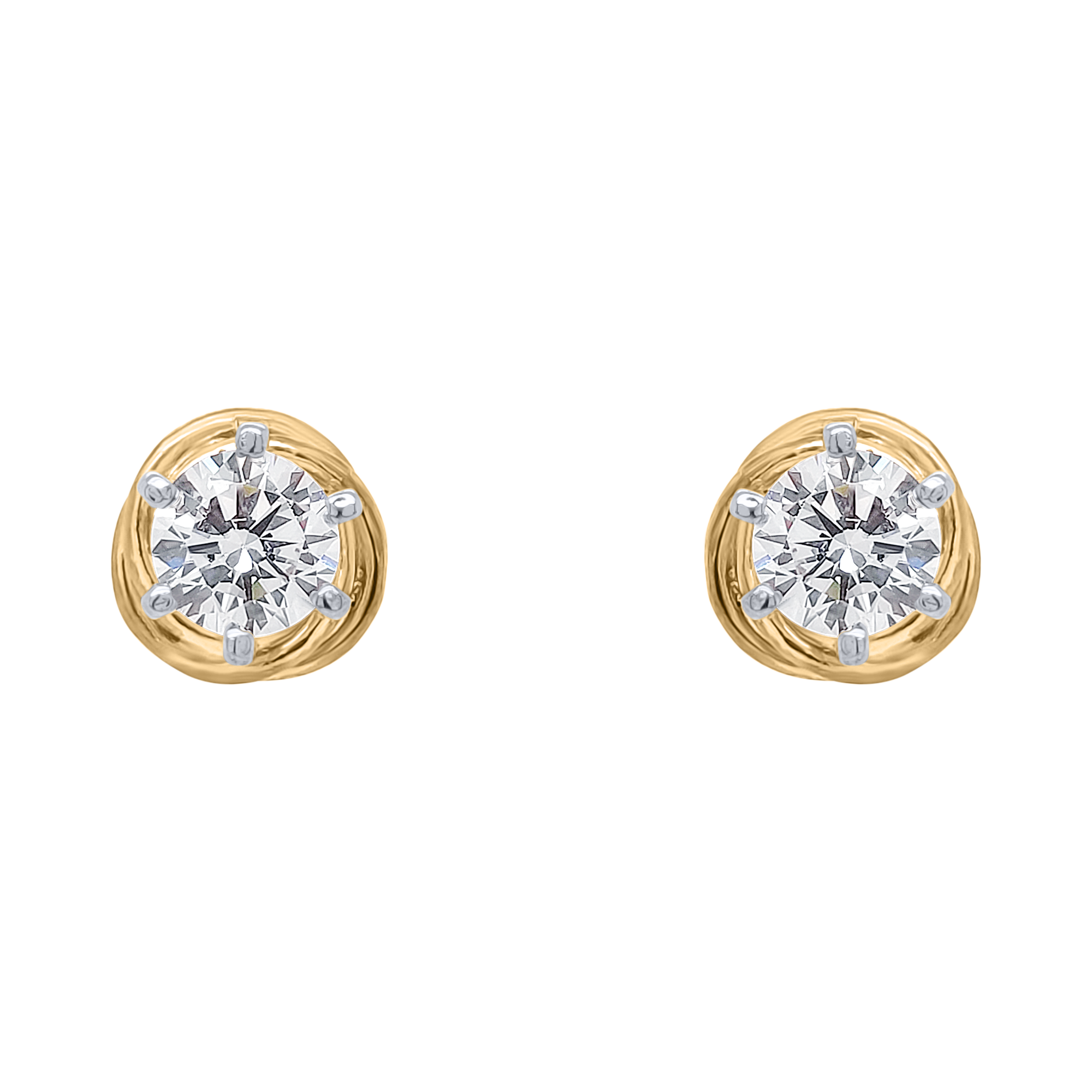 0.620Ct Genuine Lab Grown Diamond Stud Earrings in 18k Yellow Gold DEF /  VVS-VS at USD 419 - USD 420 / piece in Surat